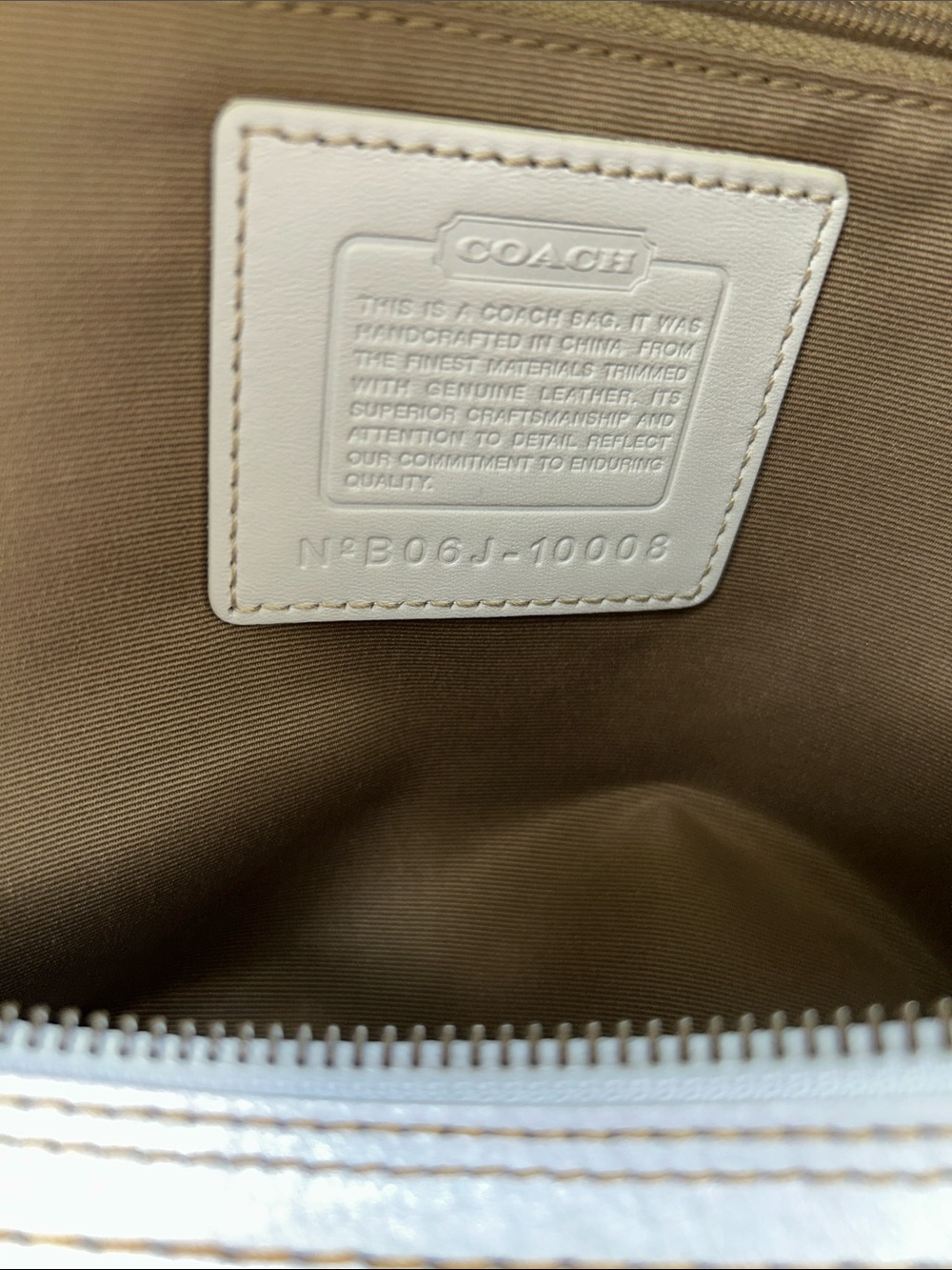 Coach Ivory Metallic Patterned Hobo Shoulder Bag - Picture 8 of 13